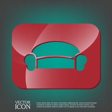 Koltuk simgesi mobilya. simge ev içi