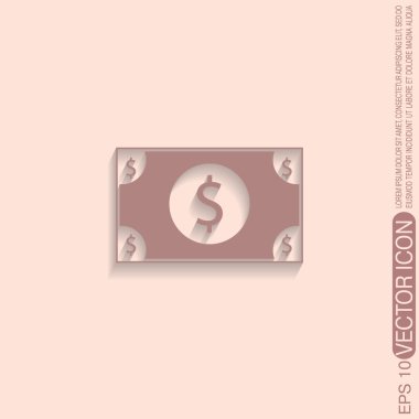 Bir dolarlık banknot. Paranın sembolü