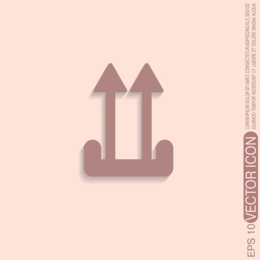 kırılgan sembolü, yukarı ok