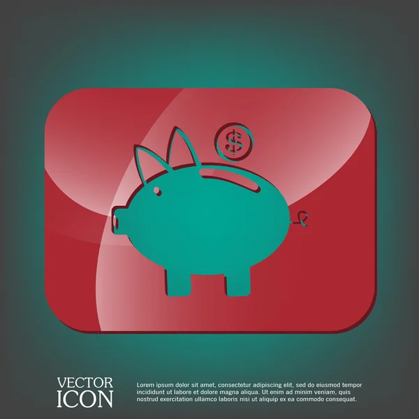 Piggy bank. symbol of money — Stock Vector