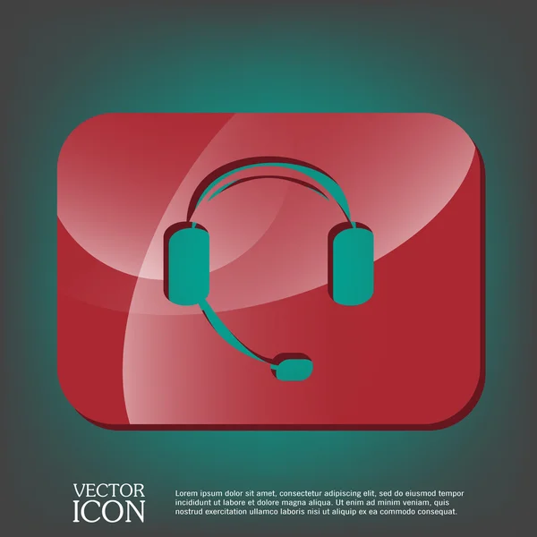 Support client, icône casque — Image vectorielle