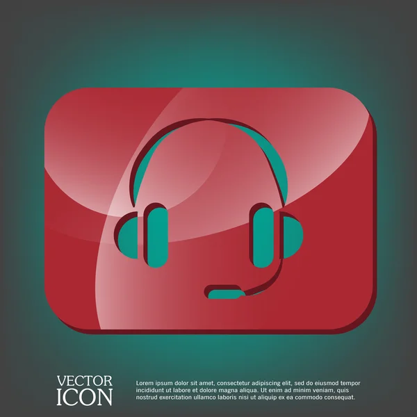 Support client, icône casque — Image vectorielle