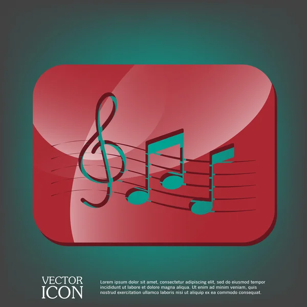 Notas musicales y clave de agudos . — Vector de stock