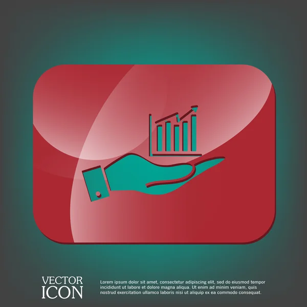 Mano sosteniendo una figura de diagrama gráfico . — Vector de stock