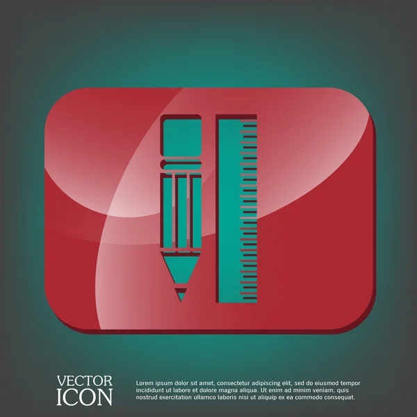 Règle et icône crayon — Image vectorielle