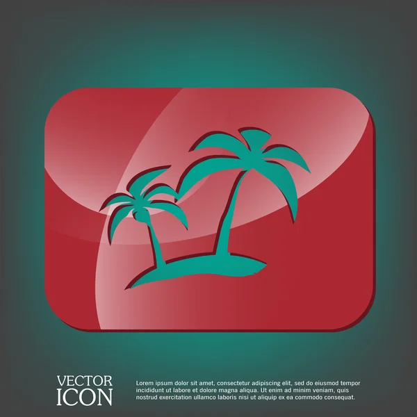 Symbol of the island with palm trees — Stock Vector