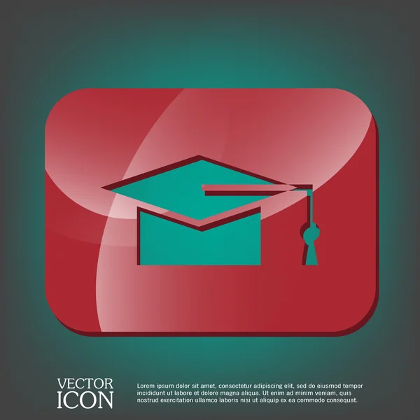 Graduate hatt. utbildning tecken — Stock vektor