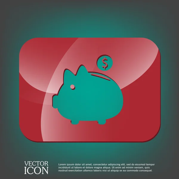 Piggy bank. symbol of money — Stock Vector