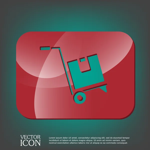 Camión con caja. Icono logístico. — Vector de stock