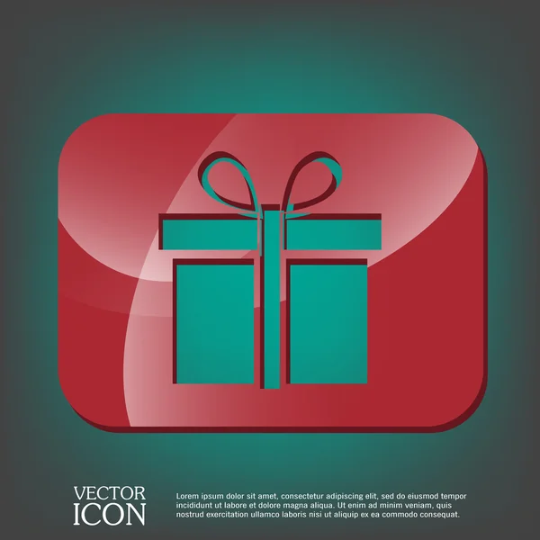 Gift box icon with a bow — Stock Vector