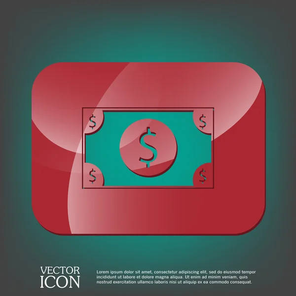 Un billet de dollar. symbole de la monnaie — Image vectorielle
