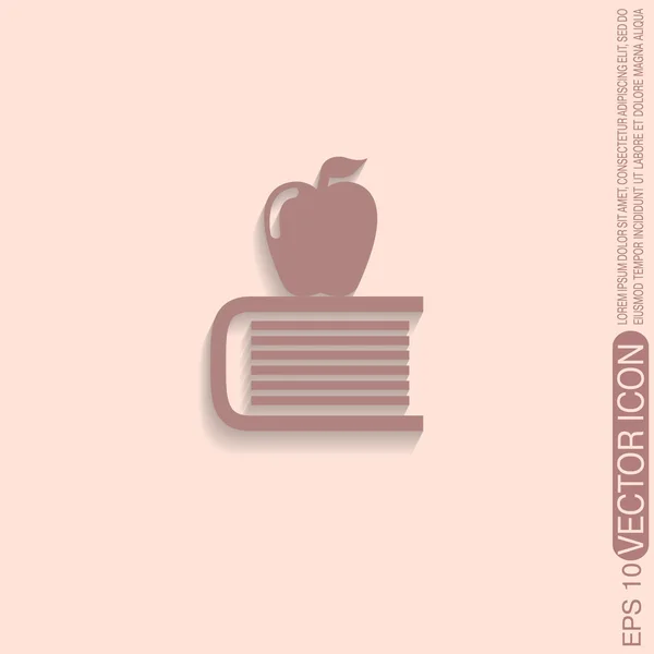 Book with apple icon. — Stock Vector