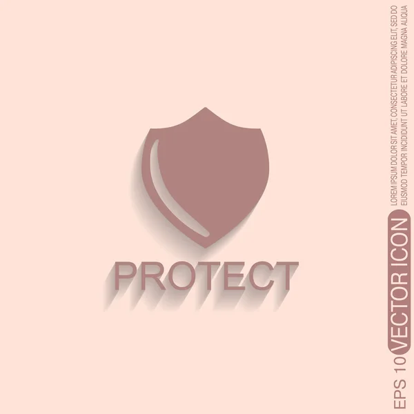 Ασπίδα, ένα σύμβολο της προστασίας. — Διανυσματικό Αρχείο