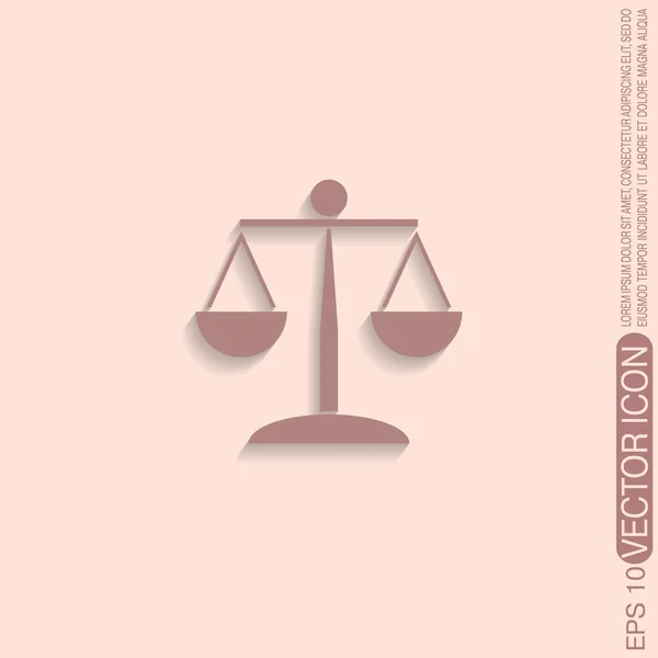 Icône Balance de justice . — Image vectorielle