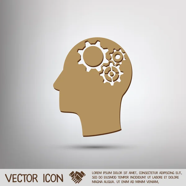 Hombre y su mente sobre la configuración de símbolos — Archivo Imágenes Vectoriales