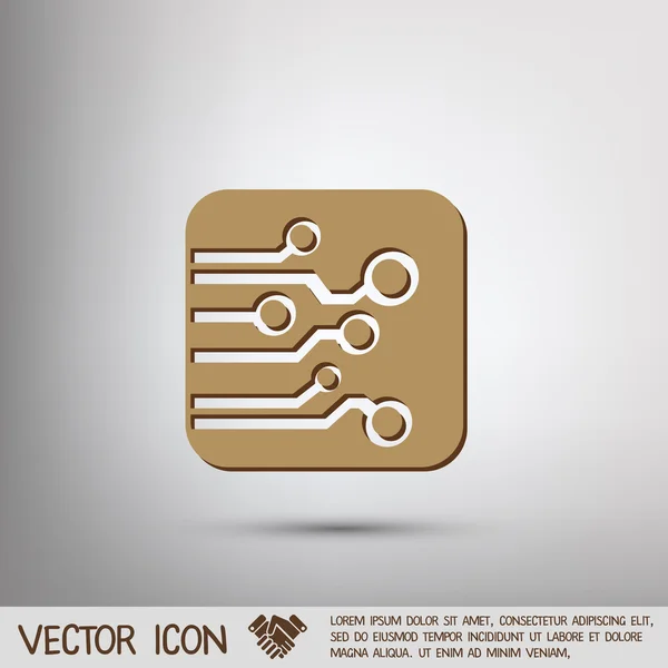 Kretskort tecken ikonen — Stock vektor