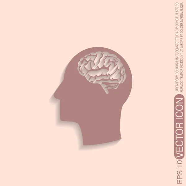 アイコン脳頭 — ストックベクタ