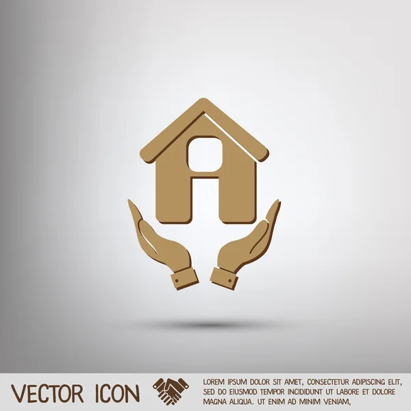 Hand holding a House icon — Stock Vector