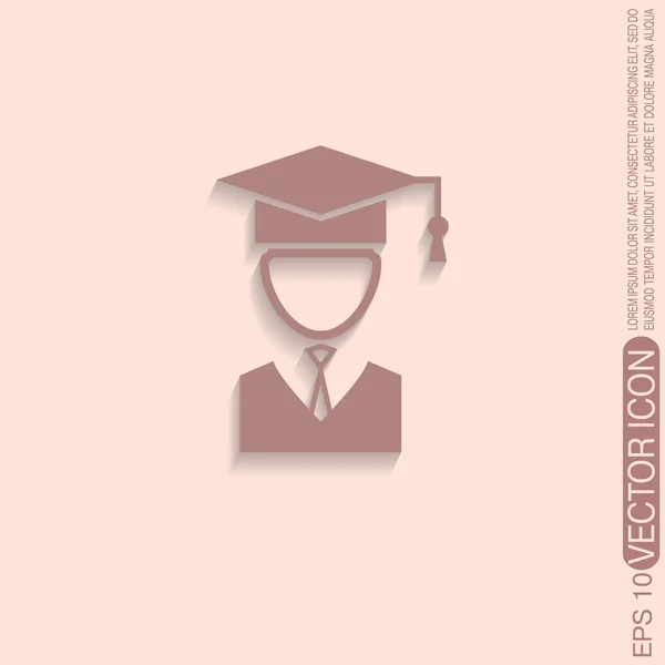 Graduate hat avatar — Stock Vector