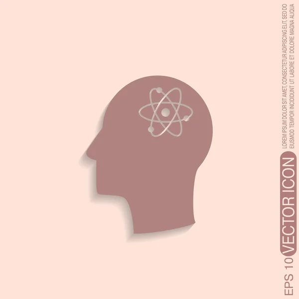 Man and his mind about the atom — Stock Vector