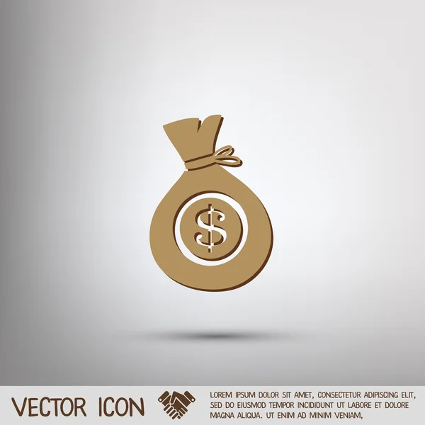 Bolsa de dinero icono — Vector de stock