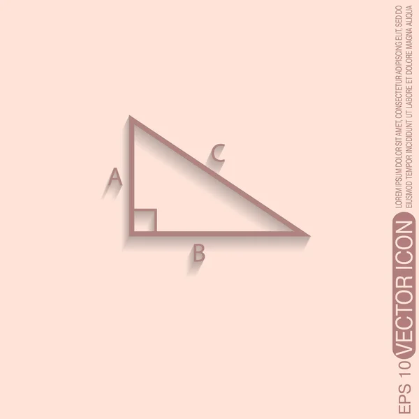 Matemáticas triangulares. símbolo icono geometría — Vector de stock