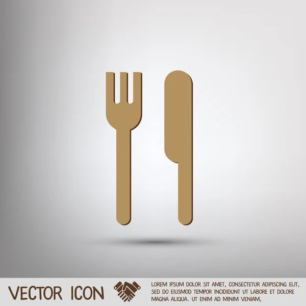 Tenedor y cuchillo icono — Vector de stock