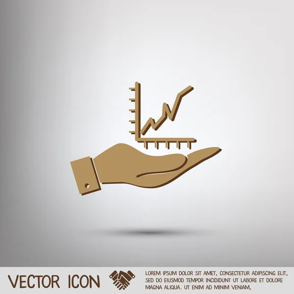 Main tenant une figure de diagramme — Image vectorielle