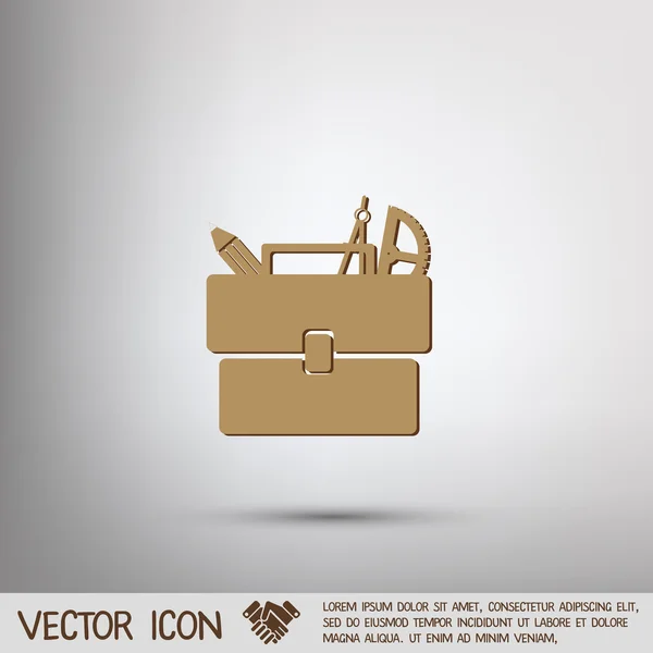 Portfölj väska med pappersvaror — Stock vektor