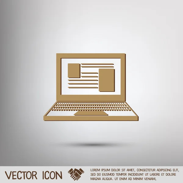 Cuaderno portátil icono — Vector de stock
