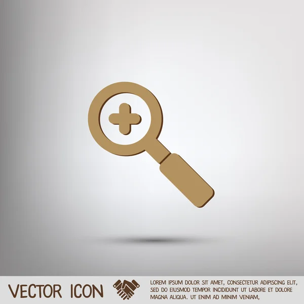 Aumento de la lupa icono — Vector de stock