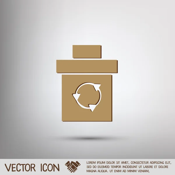 Coș de gunoi, reciclare — Vector de stoc