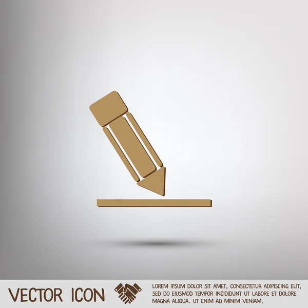 Pen of potlood op een vel — Stockvector