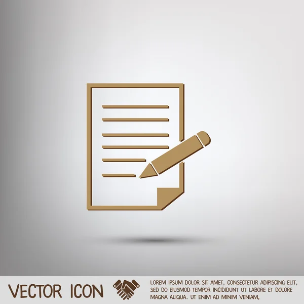 Hoja de papel con pluma — Vector de stock