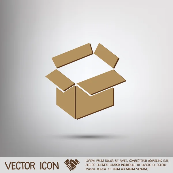 Boîte en carton ouverte — Image vectorielle