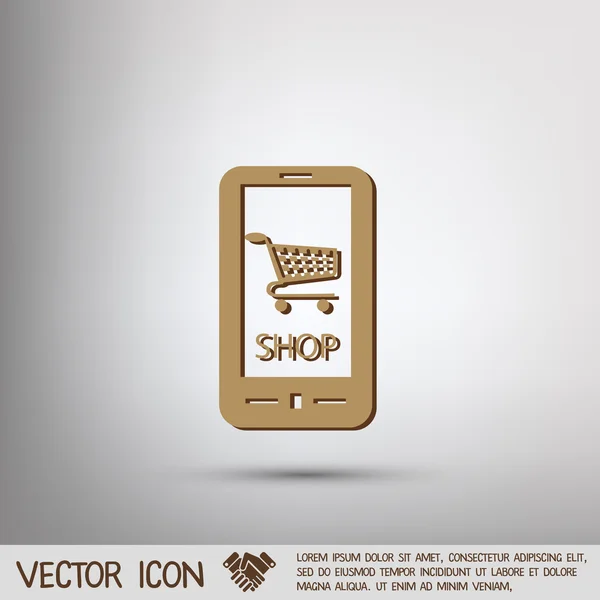 Panier boutique en ligne — Image vectorielle
