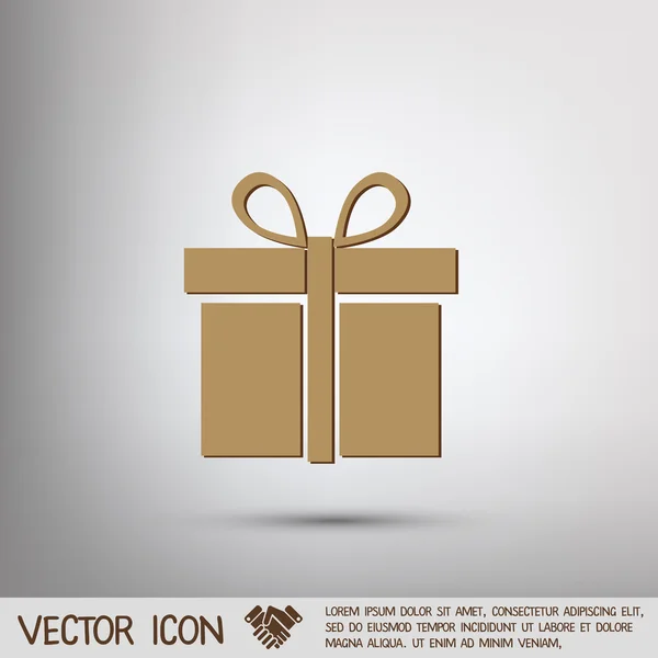 Geschenk-Box-Symbol mit einer Schleife — Stockvektor