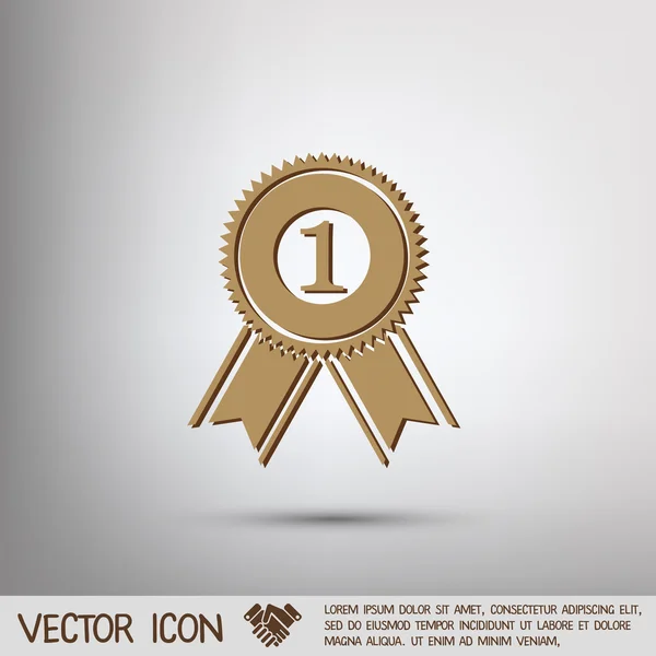 První místo stuha růžice ikona — Stockový vektor