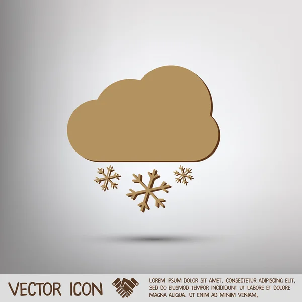 Väder ikon, cloud snö — Stock vektor