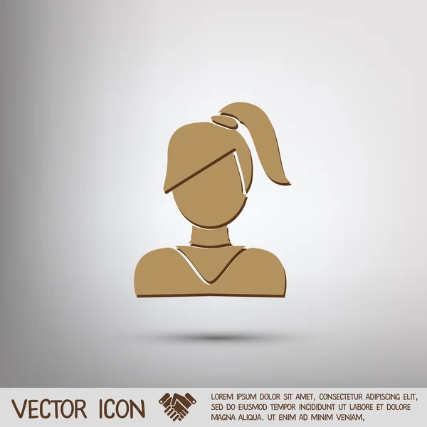 Аватар женщины с длинными волосами и челкой — стоковый вектор