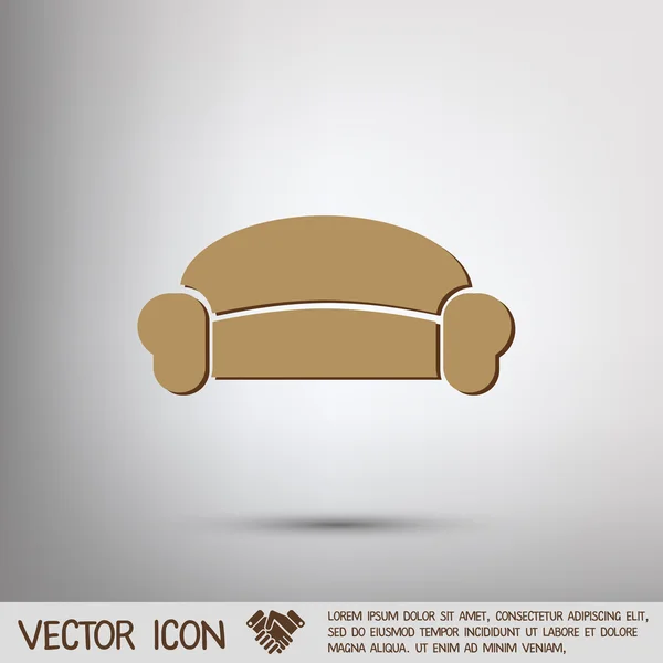 Sofa pictogram symbool meubilair — Stockvector