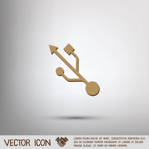 Icono símbolo USB — Vector de stock