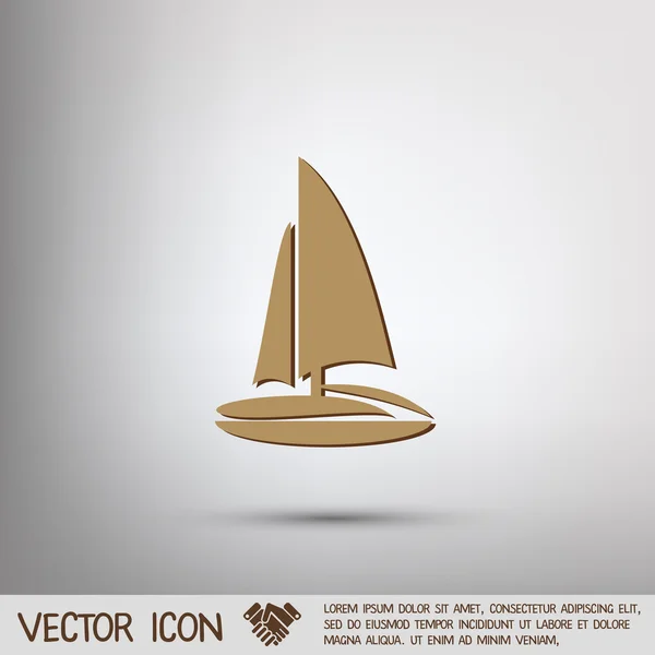 Símbolo del barco de vela — Vector de stock