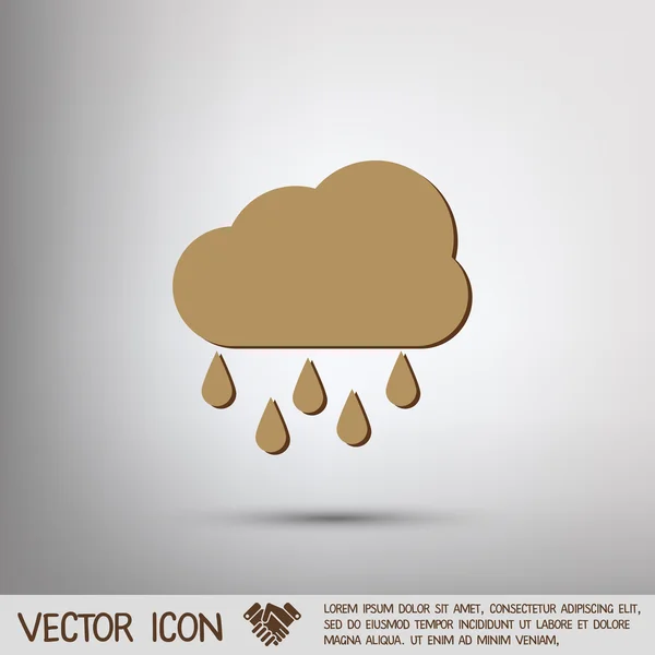 Väder ikon. moln regn — Stock vektor