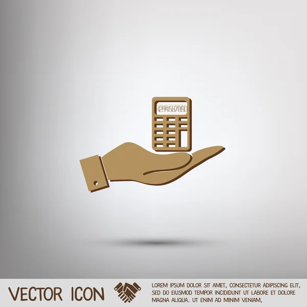 Mână ţinând un calculator — Vector de stoc