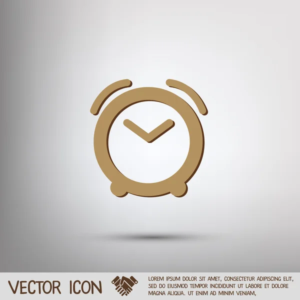 Icono de alarma. El reloj muestra la hora — Vector de stock