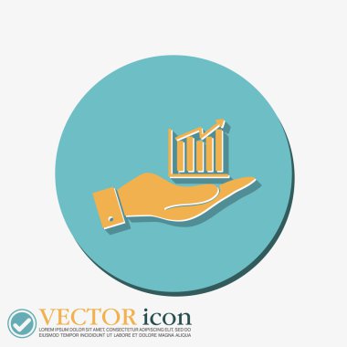 bir grafik diyagramı şekil tutan el.