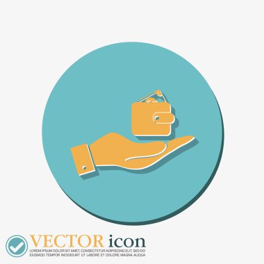 El çantası işareti tutarak.