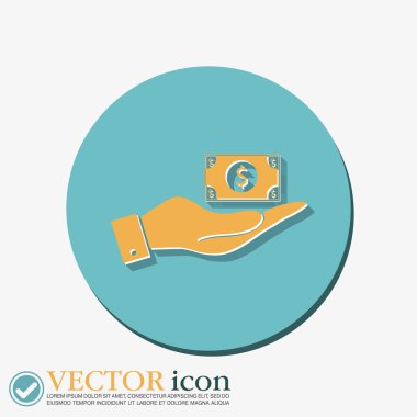 bir dolarlık banknot tutan el.