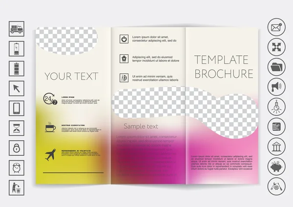 Dreifach-Broschüre mock up design — Stockvektor
